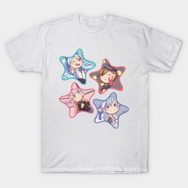 Miku, Luka, Meiko, Kaito (VOCALOID) T-Shirt by PandaAColor